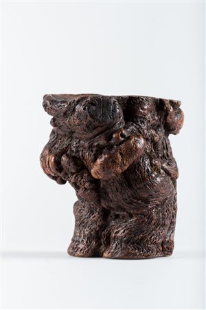 Arte Cinese Portapennelli in radice di bamboo Cina, dinastia Qing, XVIII -...