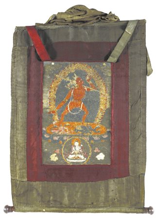 Arte Himalayana Thangka raffigurante Vajrayogini Nepal, XVIII secolo. . Cm...