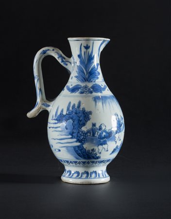 Arte Islamica Versatoio in porcellana bianco blu Iran, dinastia Safavide,...