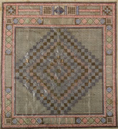 Arte Islamica Diagramma talismanico su pergamena Iran, dinastia Qajar, datato...