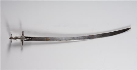 Arte Islamica Shamshir indo-persiana con elsa ageminata in argento India...