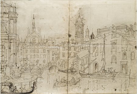 ARTISTA VENETO DEL XIX SECOLO Coppia di disegni allo spolvero raffiguranti...