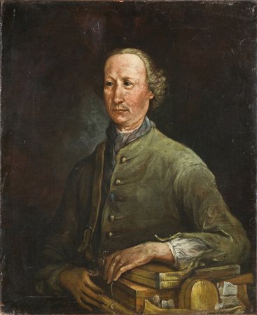 ARTISTA LOMBARDO DEL XVIII SECOLO Ritratto di studioso. Olio su tela. Cm...