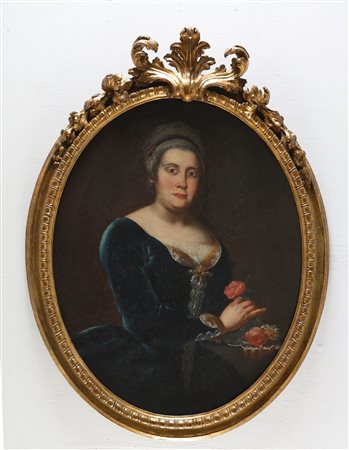 ARTISTA LOMBARDO DEL XVIII SECOLO Coppia dipinti raffiguranti un nobiluomo...