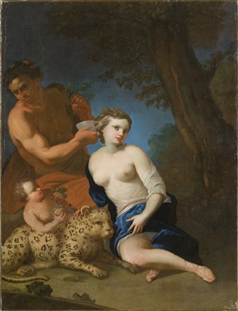 ARTISTA DEL XVIII SECOLO Bacco e Arianna. . Olio su tela. Cm 66,00 x 85,00....
