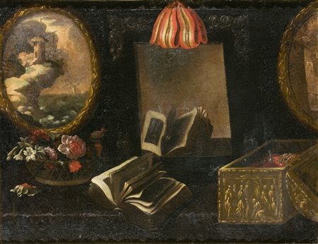 ARTISTA NORDEUROPEO DEL XVII SECOLO Coppia di dipinti rappresentanti Vanitas....