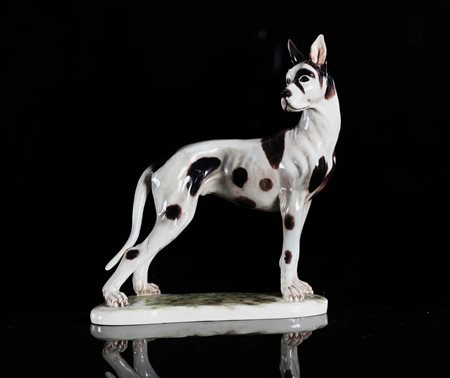 MANIFATTURA DI CACCIAPUOTI (XX SECOLO) Alano. . Ceramica. Cm 25,00 x 23,00....