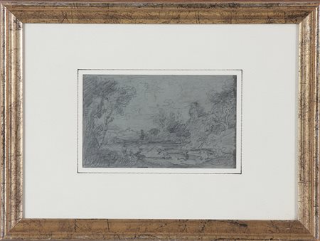 REYCEND ENRICO (1855 - 1928) Paesaggio. Disegno. Cm 14,50 x 9,00. Al retro...