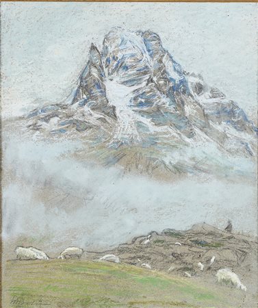 BOSIO GIANBATTISTA (1873 - 1946) Re castello. Pastello su cartoncino . Cm...