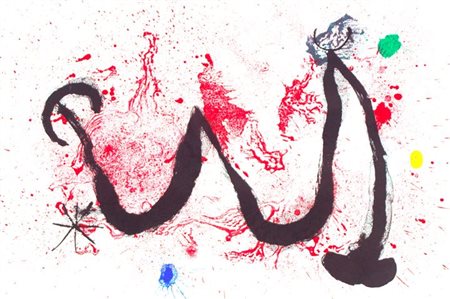 MIRO' JOAN E 1893 - 1983 "La dance du feu" 1963 37,5x55, litografia a colori...