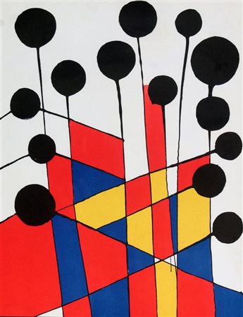 CALDER ALEXANDER Lawton (USA) 1898 - 1976 New York "Composition" 1971 31x24...