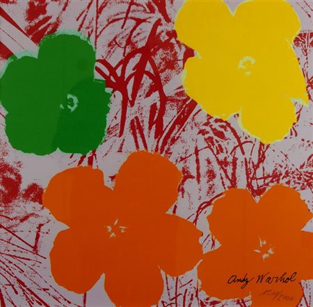 WARHOL ANDY USA 1927 - 1987 "Flowers" 60x60 serigrafia a colori, es....