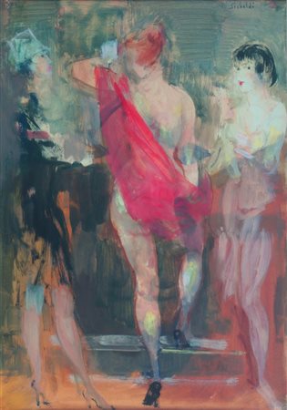 SICBALDI ADRIANO Bottrighe (RO) 1911 - 2007 Torino "Indossatrici" 1963 53x37...