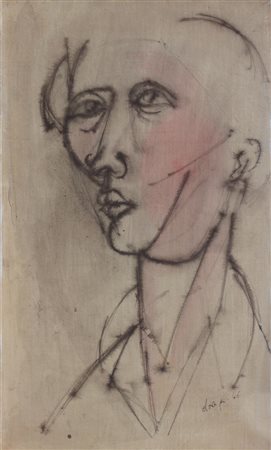 DOVA GIANNI Roma 1925 - 1991 Milano "Figura" 1946 57x34 tecnica mista su...