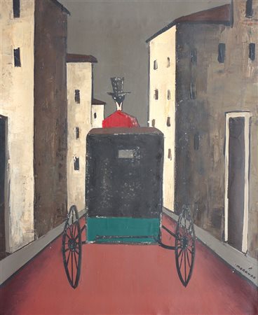 MORANDO PIETRO Alessandria 1892 - 1980 "Viandante" 60x50 olio su tela Opera...