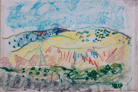 PAULUCCI ENRICO Genova 1901 - 1999 Torino "Calabria" 1960 19x29 pastelli su...