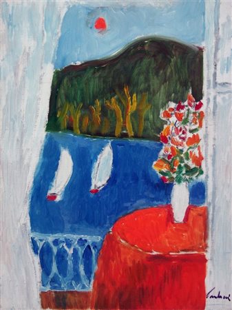 PAULUCCI ENRICO Genova 1901 - 1999 Torino "Finestra dello studio" 1988 40x30...