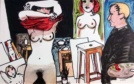 TABUSSO FRANCESCO Sesto San Giovanni (MI) 1930 - 2012 Torino "Il pittore e la...