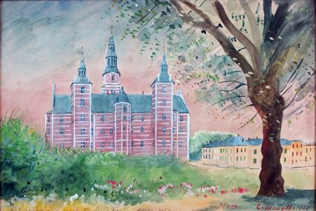 LILLONI UMBERTO Milano 1898 - 1980 "Copenhagen" 1949 30x46 tecnica mista su...