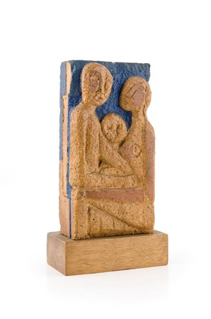 AIME TINO Cuneo 1931 "La famiglia" 1961 H. cm 22 scultura su mattone Opera...