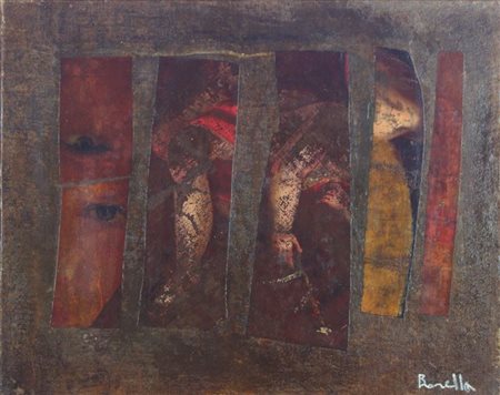 BORELLA ROCCO Genova 1920 - 1994 "Pittura rigenerata" 1979 45x58 olio su tela...