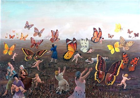 LEPRI STANISLAO Roma 1905 - 1980 Parigi "Il ratto delle bambine" 1972 64x91...