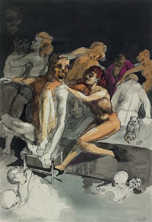 SURFANTA Gruppo artistico torinese "La Soffitta Macabra" 46,5x32,5 tecnica...