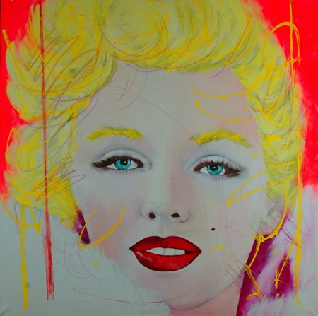 MANERA ENRICO Asmara 1947 "Marilyn" 2003 100x100 smalti su tela Opera...