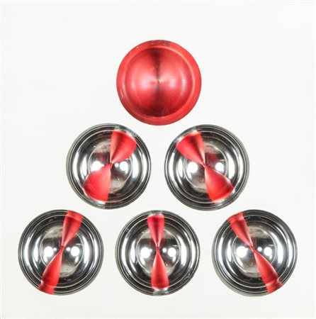 COSTALONGA FRANCO Venezia 1933 "Senza titolo" 1972 52x52x8 sei sfere Numero...