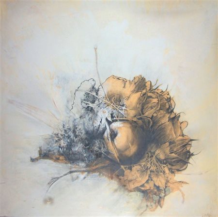 SARONI SERGIO Torino 1934 - 1991 "Natura morta" 1967 100x100 olio su tela...