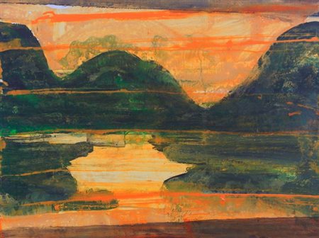 FRANGI GIOVANNI Milano 1959 "Marea a Ponza" 2004 60x80 olio su carta...