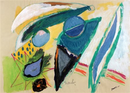 MARTINO NICOLA MARIA Lesina (FG) 1946 "Acerbo" anni '980 50x70 tecnica mista...