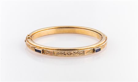 Bracciale argento dorato e zaffiri metà '800. . . [Nessun Autore] . . .