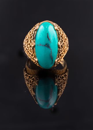 Anello oro rosso e turchese. . . [Nessun Autore] . . .