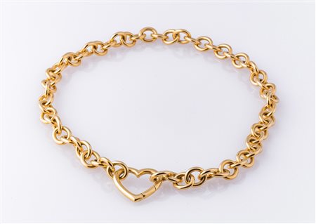 TIFFANY Girocollo anni '90 con chiusura a forma di cuore, oro 18 kt gr 93.8....