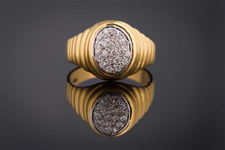 Anello in oro gr 6.60, brillanti ct 0.23. . . [Nessun Autore] . . .
