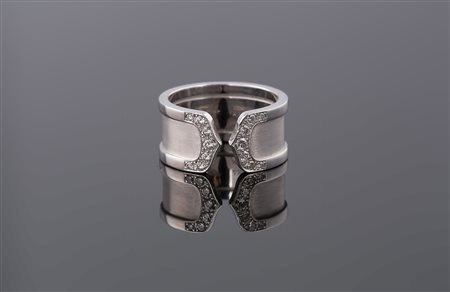 CARTIER Anello in oro bianco gr 11.43, diamanti cts 0.23 circa. . . CARTIER ....