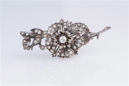 Spilla Tremblant in argento e oro gr 20.7. . . [Nessun Autore] . . .