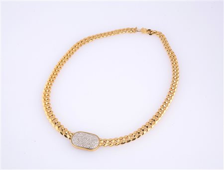 Collana groumette gr 74.6 con circa cts 2 di brillanti 8x8. . . [Nessun...