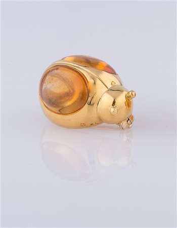 POMELLATO Spilla coccinella in oro 18 kt e citrini gr 15.16. . . POMELLATO . . .