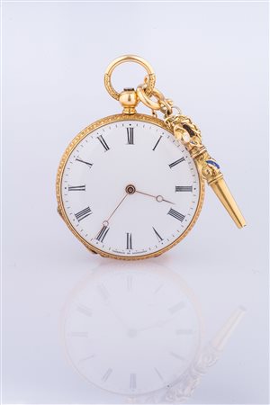 Orologio da tasca Vacheron and Costantin in oro giallo, fondello smaltato con...