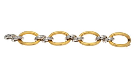 BRACCIALE Peso gr 74,4 Lunghezza cm 20 in oro giallo e bianco composto da...