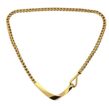 POMELLATO Peso gr 77,1 Girocollo in oro giallo, firmato "Pomellato", a maglia...