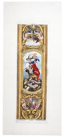 Francesco Bartolozzi Arezzo. Acquaforte e bulino con coloritura. mm 400x126....