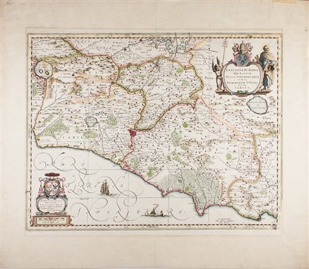 Cornelius Blaeu Pierre Mortier Campagna di Roma olim Latium: Tuscia...