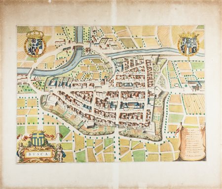 Johann Blaeu Busca.1682Incisione in rame con bella coloritura coeva. mm...