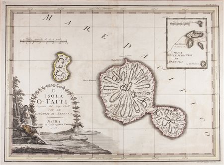 Giovanni Maria Cassini Lotto di due carte dell'Oceania.17951) L'isola di...