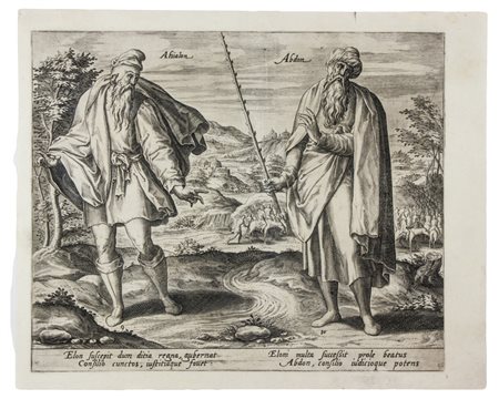 Hans I Collaert Lotto di quattro tavole dalla serie I dodici giudici di...