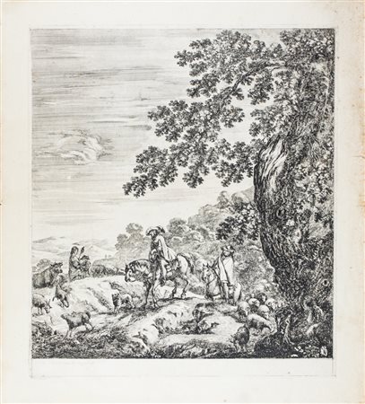 Stefano Della Bella Due tavole da Sei grandi vedute, quattro di Roma e due...