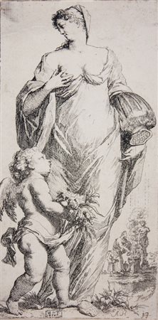 Arnold Houbraken Personificazione della Natura.1710-1719.Bulino. mm 179x91....